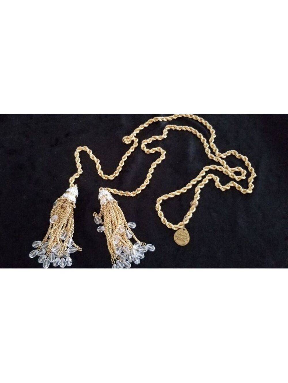 Swarovski Vintage Tassel Lariat Necklace 49 Inches